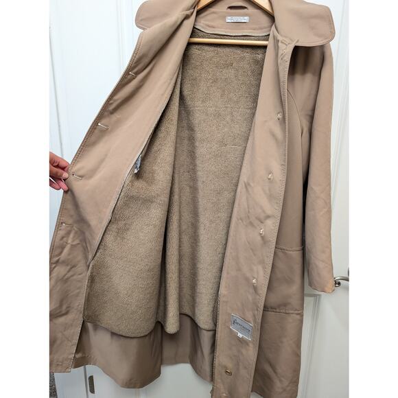 Vintage Forecaster International Trench Coat Lined Jacket Tan Brown Button Front - Picture 2 of 14